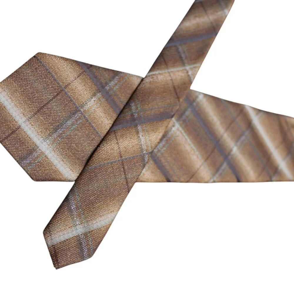 CLEARANCE SALE VINTAGE NECKTIE Scottish Plaid Print Handmade Tie NWT